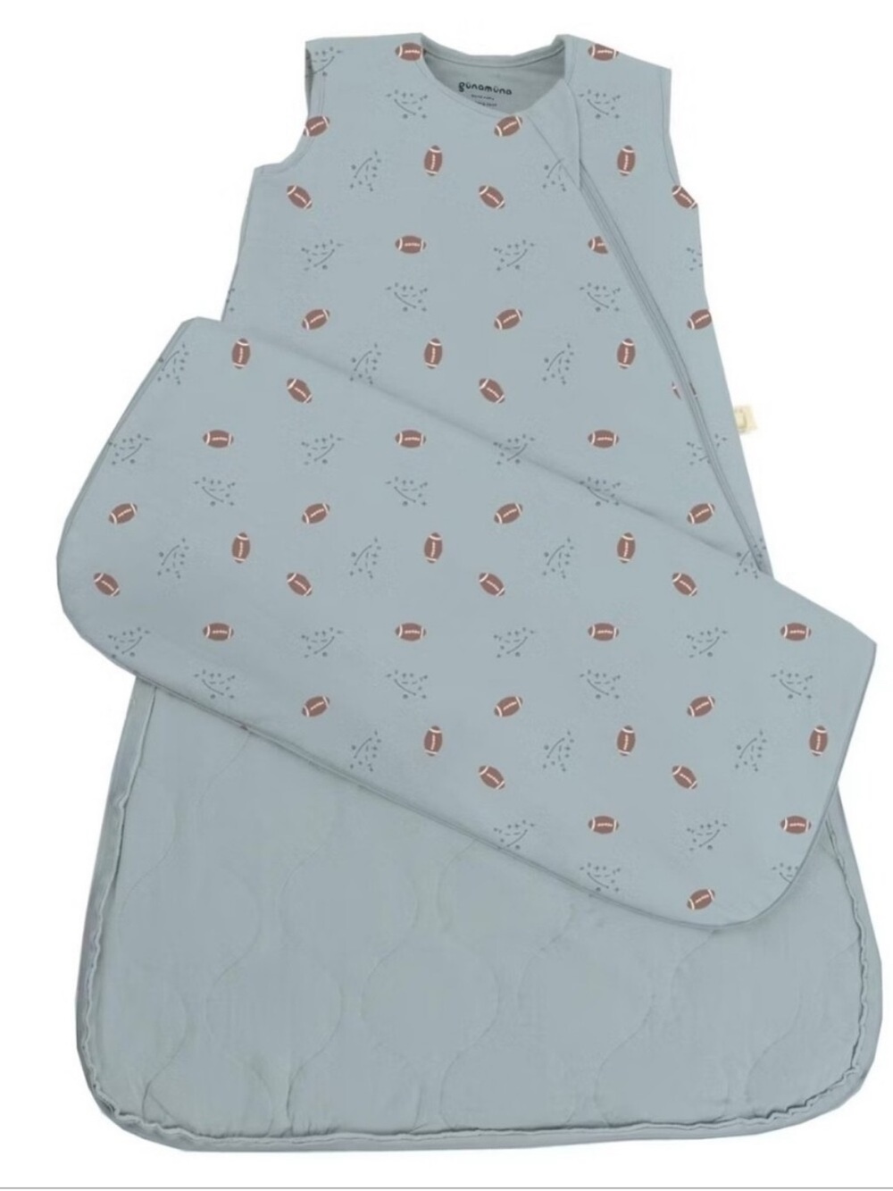 Gunamuna 1.0 TOG Bamboo Viscose Sleep Sack Blue Football 9-18M NEW NWT